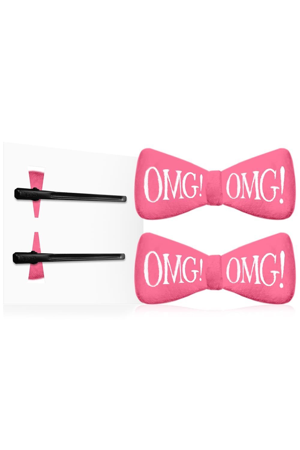Заколки для фиксации волос ярко-розовые Hair up bow pin pink