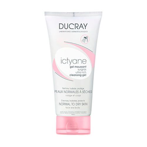 Сверхпитательный очищающий гель для лица и тела Ducray Ictyane