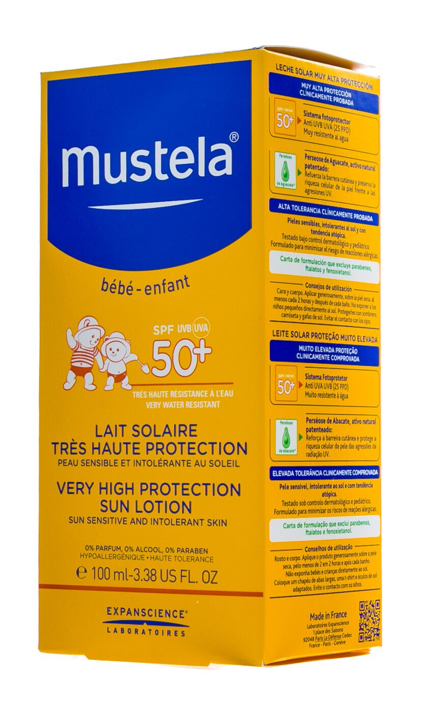 Солнцезащитное молочко с очень высокой степенью защиты SPF 50+ Mustela